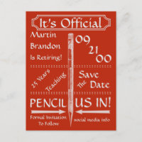 Vintage Red Retirement Save The Date