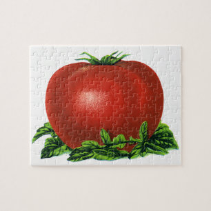Vintage Red Ripe Tomato, Vegetables and Fruits Jigsaw Puzzle