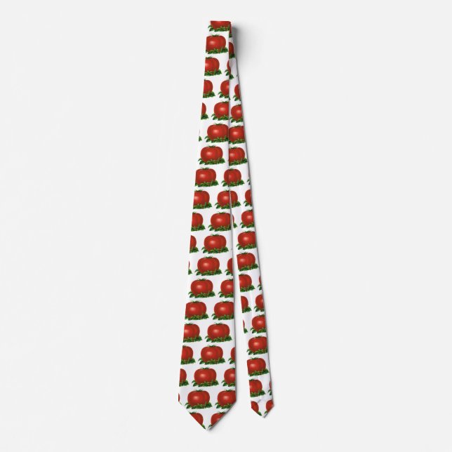 Vintage Red Ripe Tomato, Vegetables and Fruits Tie (Front)