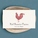 Vintage Red Rooster Farm to Table Catering 2 Business Card<br><div class="desc">Vintage etching of rooster on weathered and blackboard background.</div>