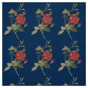 Vintage Red Rose Fabric