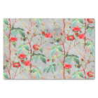 Vintage Red Rose Floral Garden on Grey