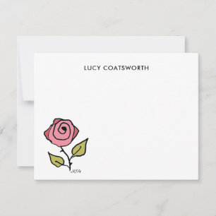 Vintage Red Rose Hand-Illustrated Elegant  Card