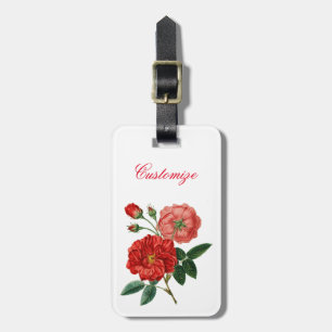 Vintage Red Rose Illustration Thunder_Cove Luggage Tag