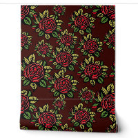 VINTAGE RED ROSE seamless