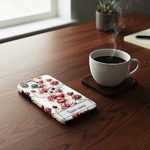Vintage Red Rose Watercolor I Phone case