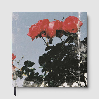 Vintage Red Roses Against a Blue Sky Guest Book