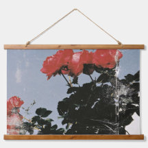 Vintage Red Roses Against a Blue Sky