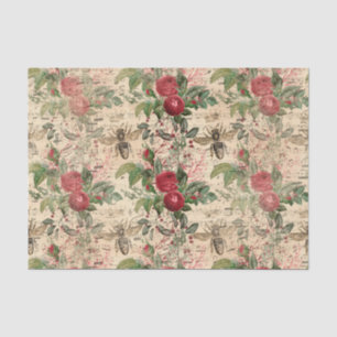 Vintage Red Roses Queen Bee  Tissue Paper