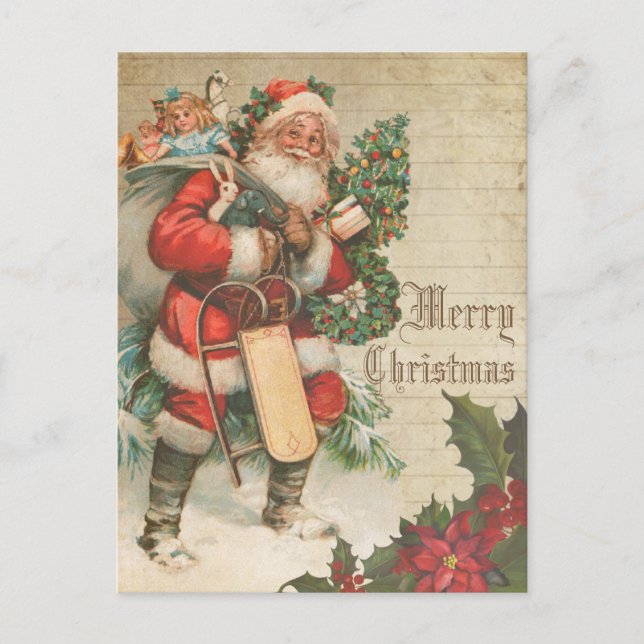 Vintage Red Santa Claus Postcard (Front)