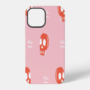 Vintage Red Skull Head Pattern iPhone 12 Case