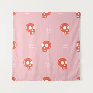 Vintage Red Skull Head Pattern Tapestry