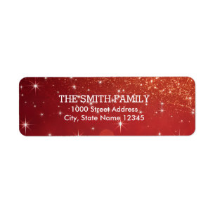 Vintage Red Snow Glitter Christmas Holiday