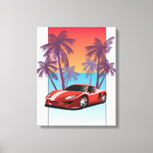Vintage Red Sports car Canvas Print