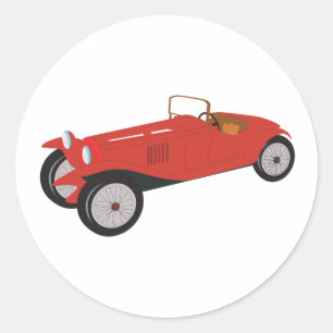 Vintage Red Sports Car Classic Open-Top Roadster Classic Round Sticker
