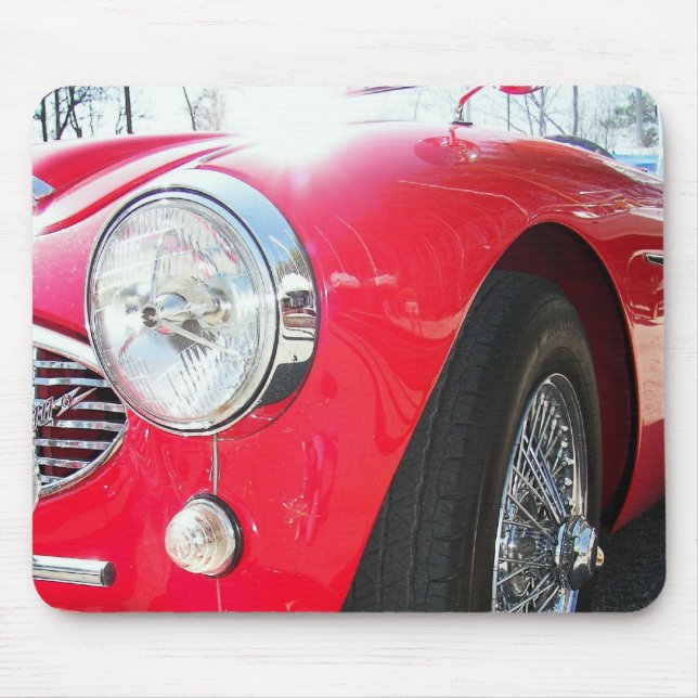 vintage red sports car mouse pad (Front)