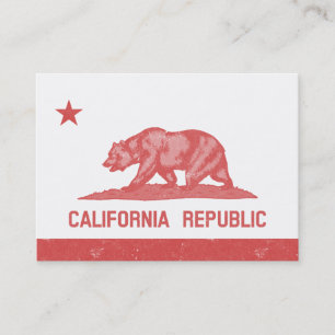 Vintage Red Star and Stripe California Business Card