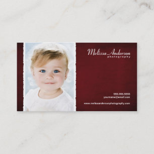 Vintage Red Studio Portrait Photographer Business Card