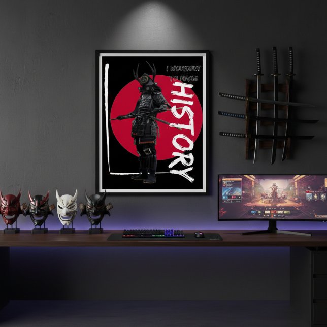 Vintage red sun japanese samurai warrior poster (Creator Uploaded)