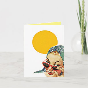 Vintage Red Sunglasses Hello Sunshine! Note Cards