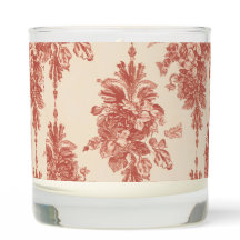 Vintage Red Tapestry Design Candle