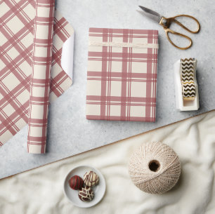 Vintage Red Tartan Plaid Christmas Wrapping Paper