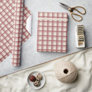 Vintage Red Tartan Plaid Christmas Wrapping Paper