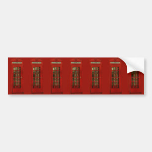 Vintage Red Telephone Box Bumper Sticker