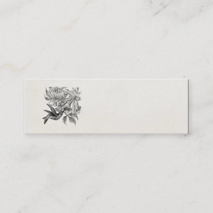 Vintage Red Throated Hummingbird Bird Template Mini Business Card