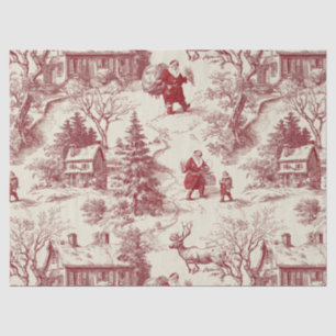 Vintage Red Toile Christmas Village - Santa Tissue Paper