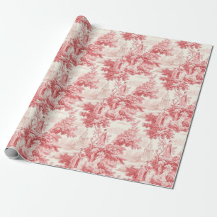Vintage red toile de joy wrapping paper