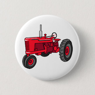 Vintage Red Tractor 6 Cm Round Badge
