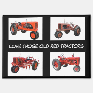 Vintage Red Tractors Magnet