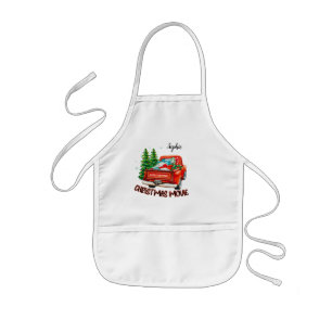 Vintage Red Truck Christmas Movie Kids Apron