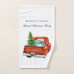 Vintage Red Truck Christmas Party Personalised Hand Towel<br><div class="desc">Vintage Red Truck Christmas Party Personalised Hand Towel</div>