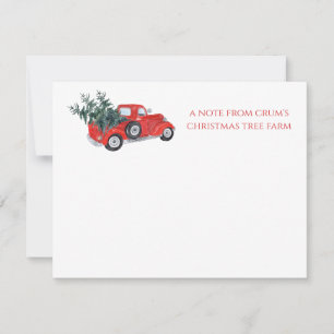 Vintage Red Truck Christmas Tree Farm Card