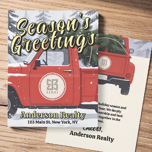 Vintage Red Truck Corporate Business Logo Card