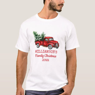 Vintage Red Truck Family Christmas T-Shirt