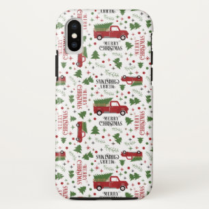 Vintage Red Truck Merry Christmas Pattern Case-Mate iPhone Case