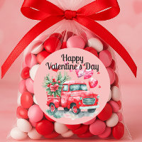 Vintage Red Truck Red Heart Valentine's Day