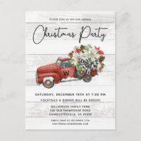 Vintage Red Truck Rustic Family Christmas Party 