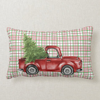 Vintage Red Truck Throw Pillow