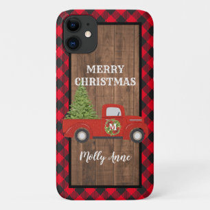 Vintage Red Truck with Christmas Tree Phone Case-Mate iPhone Case