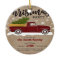 Vintage Red Truck With Christmas Tree Retro Party