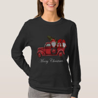 Vintage Red Truck With Three Gnomes Merry Christma