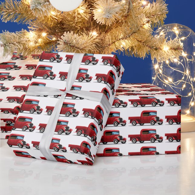 Vintage Red Truck Wrapping Paper (Holidays)