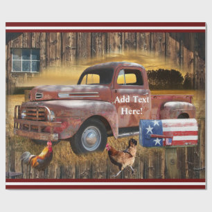 Vintage Red Truck Wrapping Paper