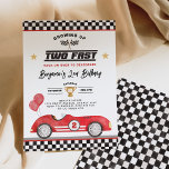 Vintage Red Two Fast Race Car Boy 2nd Birthday Invitation<br><div class="desc">Rev your engines and get ready for a turbocharged celebration with our "Two Fast" 2nd birthday invitation! Designed to capture the spirit of speed and excitement,  this invitation showcases a retro red race car,  racing flags,  and modern typography,  creating a thrilling atmosphere for your little speedster's special day.</div>