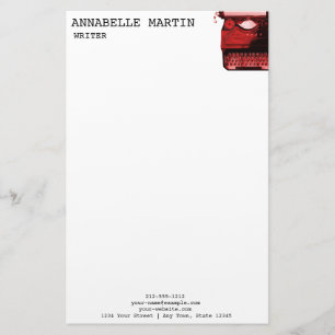 Vintage Red Typewriter Letterhead