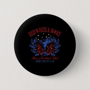 Vintage Red White And Boozy Tail Funny Club 4th Of 6 Cm Round Badge
